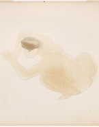 Femme nue accroupe de profil vers la gauche d'après Rodin