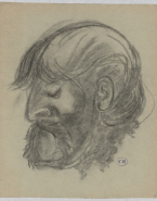 Profil d'homme barbu tourné vers la gauche