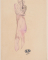 Femme nue debout, une main au visage ; Trois femmes debout, de profil et de face (au verso)