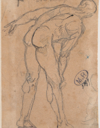 Dante écoutant ; Homme nu de profil, le haut du corps coupé par le bord de la feuille (au verso)