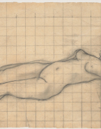Femme nue allongée de profil