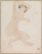 Femme nue assise, un bras replié au-dessus de la tête