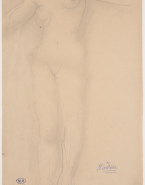 Femme nue debout, sans tête et les bras écartés