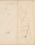Profils de moulures ; Lettre de Gustave Geffroy (au verso)