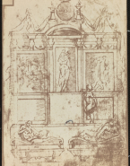 Dessin d'un tombeau par Aristotile da Sangallo