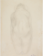 Femme nue agenouillée, de face, la tête en arrière