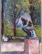 Le Penseur de Rodin dans le parc du dr. Linde