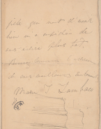 Profils de moulures ; Lettre de Marie J. Zambaco (au verso)