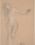 Femme nue, un bras tendu vers la droite, avançant vers la gauche dite La petite curieuse