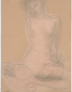 Femme nue assise en tailleur
