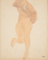 Femme nue étendue sur le côté et vue en perspective