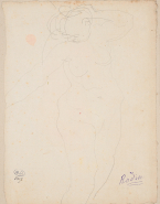 Femme nue debout, une main à la chevelure ; Femme nue debout aux cheveux dénoués (au verso)