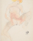 Femme nue assise aux jambes écartées, une main au sexe ; Ebauche d'un visage et d'un bras (au verso)