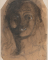 Tête de femme ; Silhouette d'un personnage nu-bras d'un squelette, un pied (au verso)