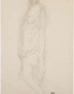 Femme de profil en tunique, une jambe repliée d'après la danseuse Isadora Duncan ? (1878-1927)
