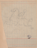 Cavalier au galop, de profil à gauche ; Enfant nu de profil (au verso)