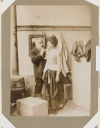 Rodin travaillant d'après un modèle féminin torse nu