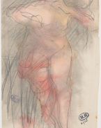 Femme nue debout, le visage sur un bras ; Femme nue de profil, le pied posé sur un socle (au verso)