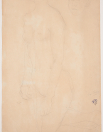 Femme nue agenouillée, de profil vers la gauche