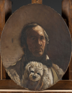 Portrait d'homme et son chien