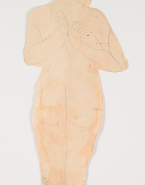 Femme nue de dos, les mains aux omoplates