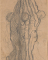 Groupe de damnés suspendus par les bras ; Personnages (au verso) ; Statue de Mercure au sommet d'une colonne (au verso du support)
