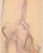Femme nue inclinée auprès d'une femme debout