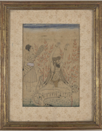 Miniature du Deccan : Civa et Parvati sa compagne