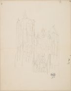 Façade de la cathédrale de Bourges (Cher) ; Façade de la cathédrale de Bourges (Cher) (au verso)