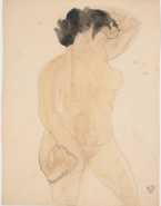 Femme nue, une main à la chevelure