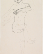 Femme nue, les bras vers la gauche, une jambe vers la droite, d'après Hanako ? danseuse japonaise (1868-1945)