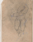 Tête de femme ; Silhouette d'un personnage nu-bras d'un squelette, un pied (au verso)