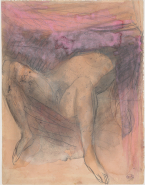 Femme nue sur le dos, jambes écartées