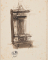Lucarne de donjon au château de Chambord ? (Loir-et-Cher) ; Tombeau ? à pilastres (au verso)