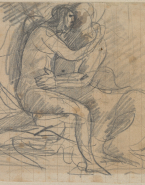 Centaure embrassant une femme ; Esquisse de plusieurs personnages avec un centaure (?) (au verso)