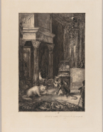 Le singe et le chat d'après Gustave Moreau
