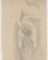 Femme nue debout, une main entre les cuisses