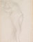 Femme nue debout aux jambes croisées et au buste renversé vers l'arrière