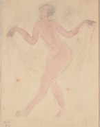 Danseuse nue tenant un voile