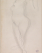 Femme nue debout, tournée vers la gauche, jambes croisées