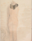 Femme nue, agenouillée de dos