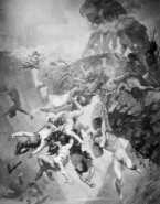 Tableau représentant une scène de lutte par Henry-Eugène Delacroix