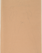 Femme nue debout, de face, jambes écartées, mais près des épaules