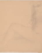 Femme nue assise vers la gauche, appuyée sur les mains