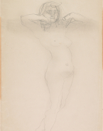 Femme nue, les mains aux épaules