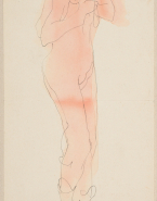 Femme nue, les mains à sa chevelure ; Ebauche (au verso)