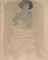 Femme drapée, assise de face et les épaules nues