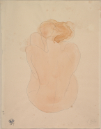 Femme nue assise et de dos