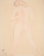 Femme nue allongée sur le ventre