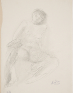 Femme nue assise, aux jambes écartées